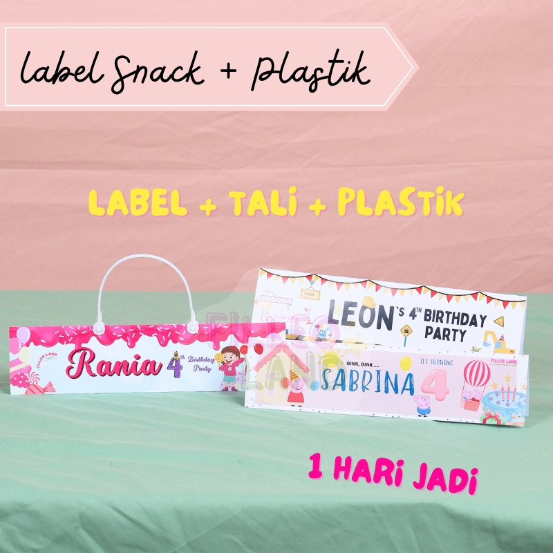 

LABEL SNACK CUSTOM PLASTIK ULANG TAHUN 20X30 SNACK PLASTIK ISI CEMILAN ULTAH GOODIE BAG - DIGIPRINT