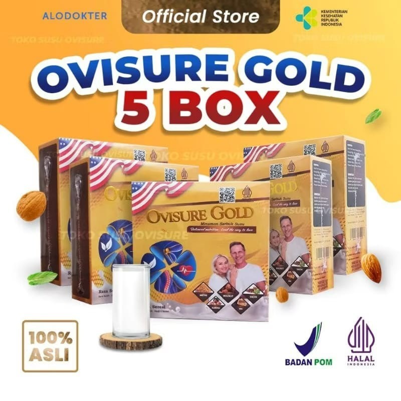 

5 BOX OVISURE GOLD SUSU OBAT VITAMIN TULANG DAN SENDI SYARAF KEJEPIT KERAM ORIGINAL AS 100% ORIGINAL