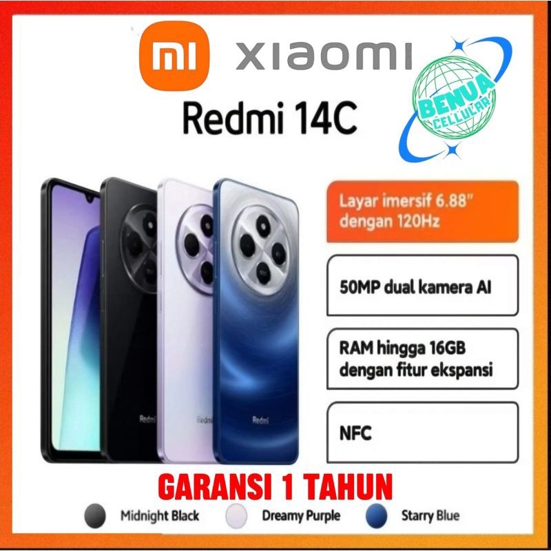 RB2233 TERMURAH [NEW LAUNCH] HP XIOMI REDMI 14c Ram 8+256GB GARANSI 1 TAHUN