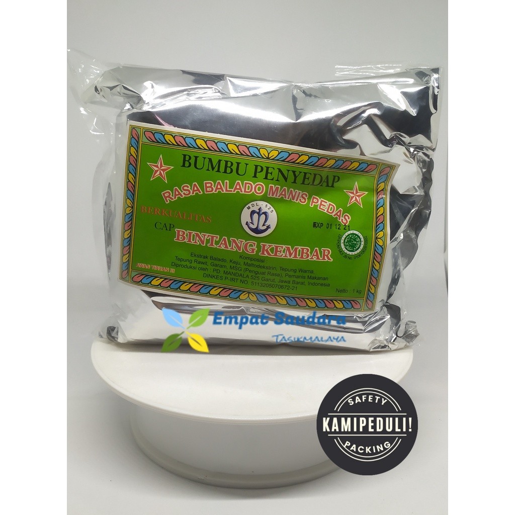 

RATU BUMBU PENYEDAP RASA BALADO MANIS PEDAS CAP BINTANG KEMBAR KEMASAN 1 KG