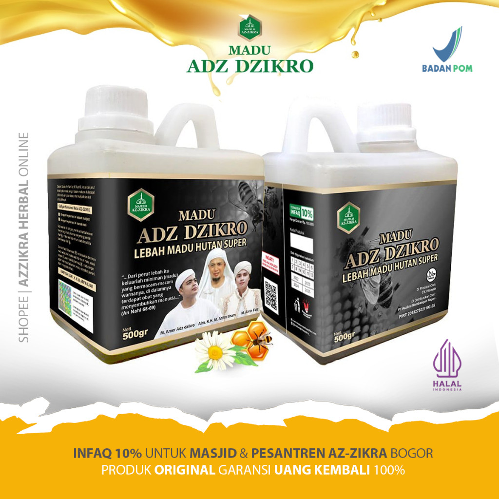 

RATU Madu Adz Dzikro Herbal Hitam Pahit Original Asli 100% 500 gr Kemasan Baru