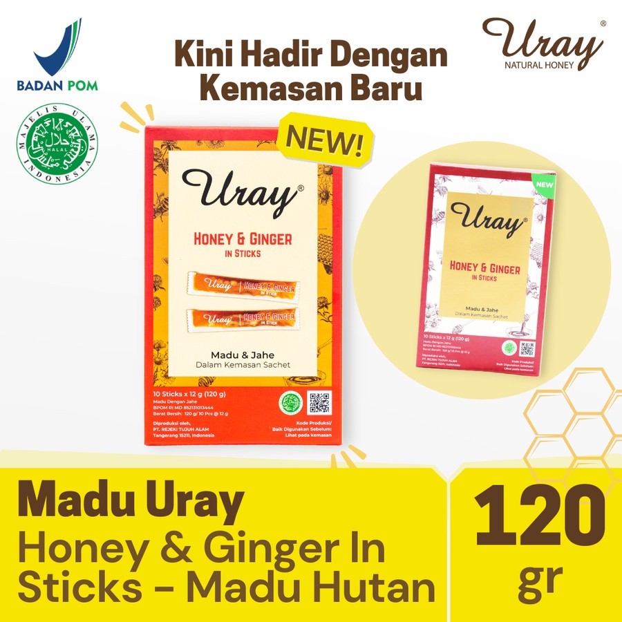 

RATU MADU URAY HONEY & GINGER IN STICKS (1 DUS 120 GRAM) / MADU MURNI