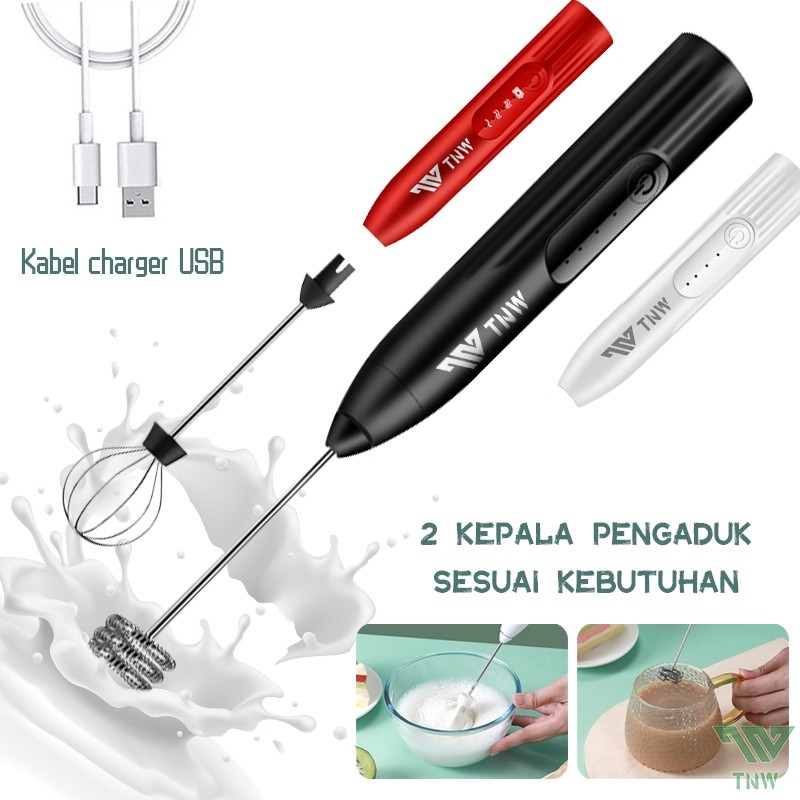 Bombini - TNW Pembuih Susu Pengocok Telur Handheld Blender Milk Frother Electric Mixer Portable Egg