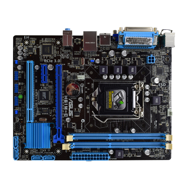 ASUS H61M-C Motherboard Intel H61 LGA 1155 support Core i3-2130 3470 3250 3570 3770 cpu  Micro ATX D