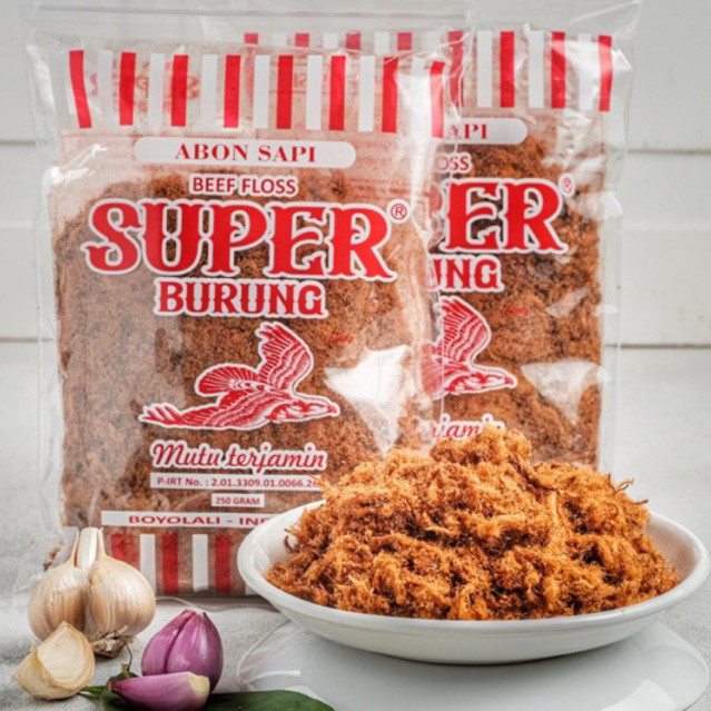 

Shakamori - Abon Sapi Super cap Burung Elang 250 gram Kemasan Ziplock Boyolali
