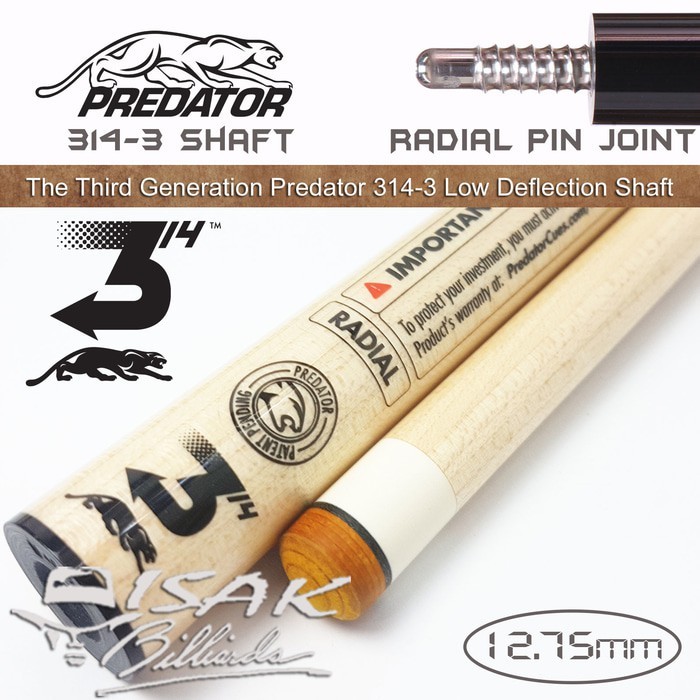 Predator 314-3 Radial Pin Shaft - Low Deflection Billiard Stick Biliar