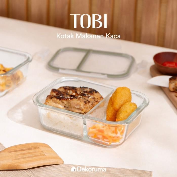 

Dekoruma TOBI Kotak Makanan Kaca dengan Sekat 580 ml - Sage Green