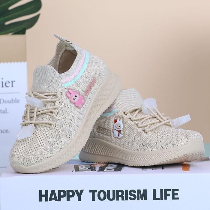 Collin Sepatu Anak Bayi Perempuan Laki-Laki Slip On Rajut Sneakers Tali Hidup Kaki Anak-Anak Motif