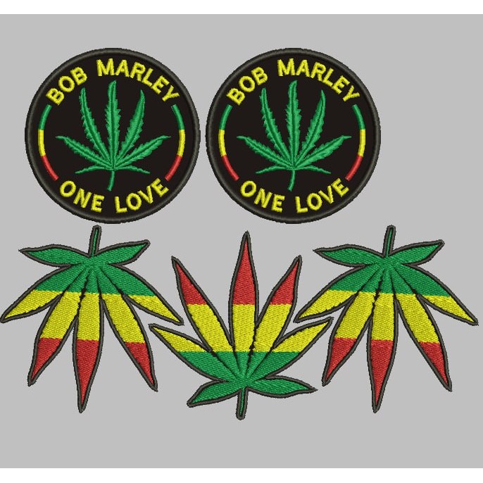 BCP-545 PATCH BORDIR RASTA REGGAE BOB MARLEY ONE LOVE BUNGA LOGO AKSESORIS