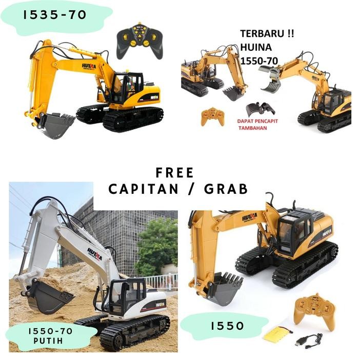 Spryz Toys - Rc Alat Berat Huina 1550 1535 1535-70 1550-70 Channel Excavator Shovel