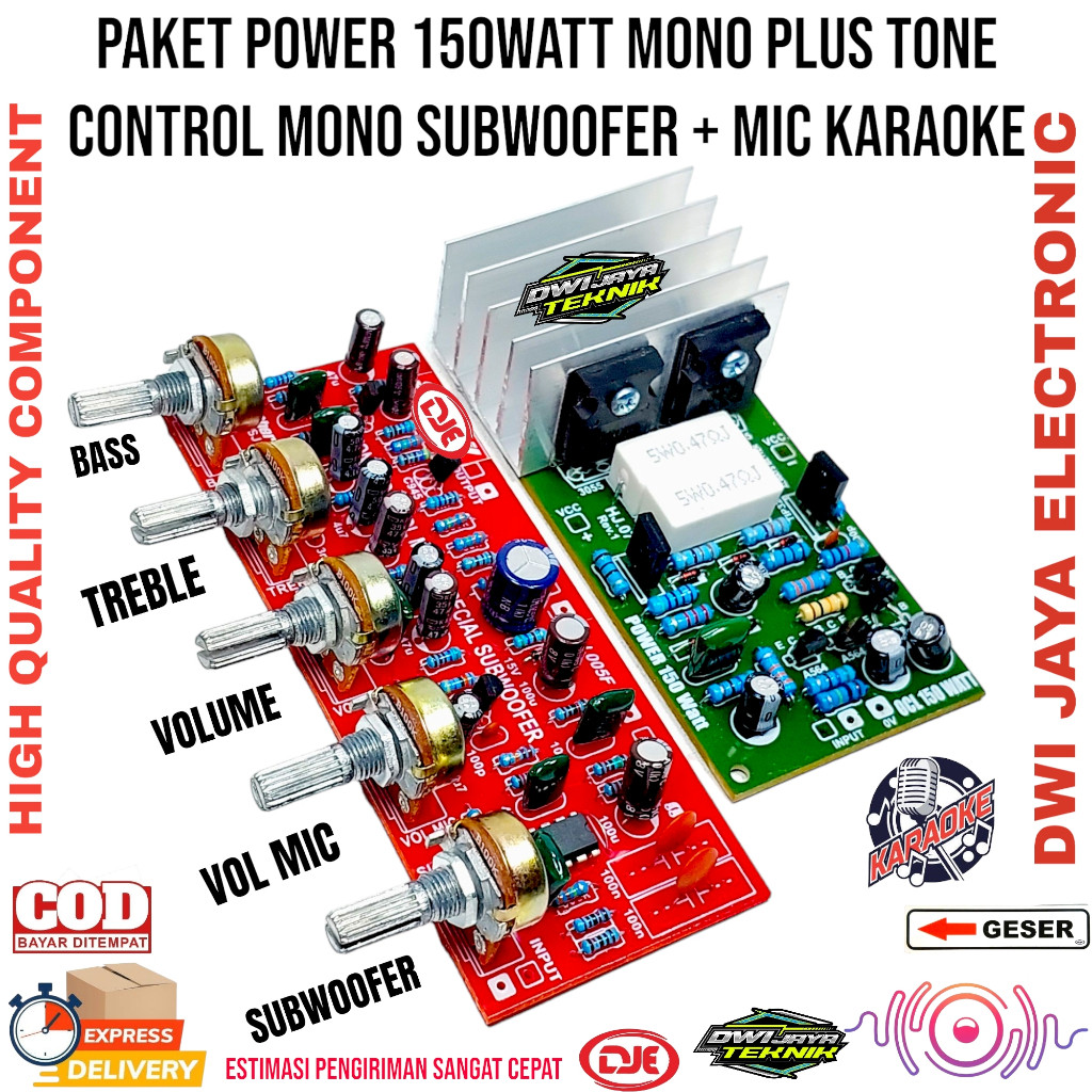 NEW PRODUCT PAKET POWER 150WATT MONO PLUS TONE CONTROL MONO SUBWOOFER MIC KARAOKE GRIYA NIRWANA