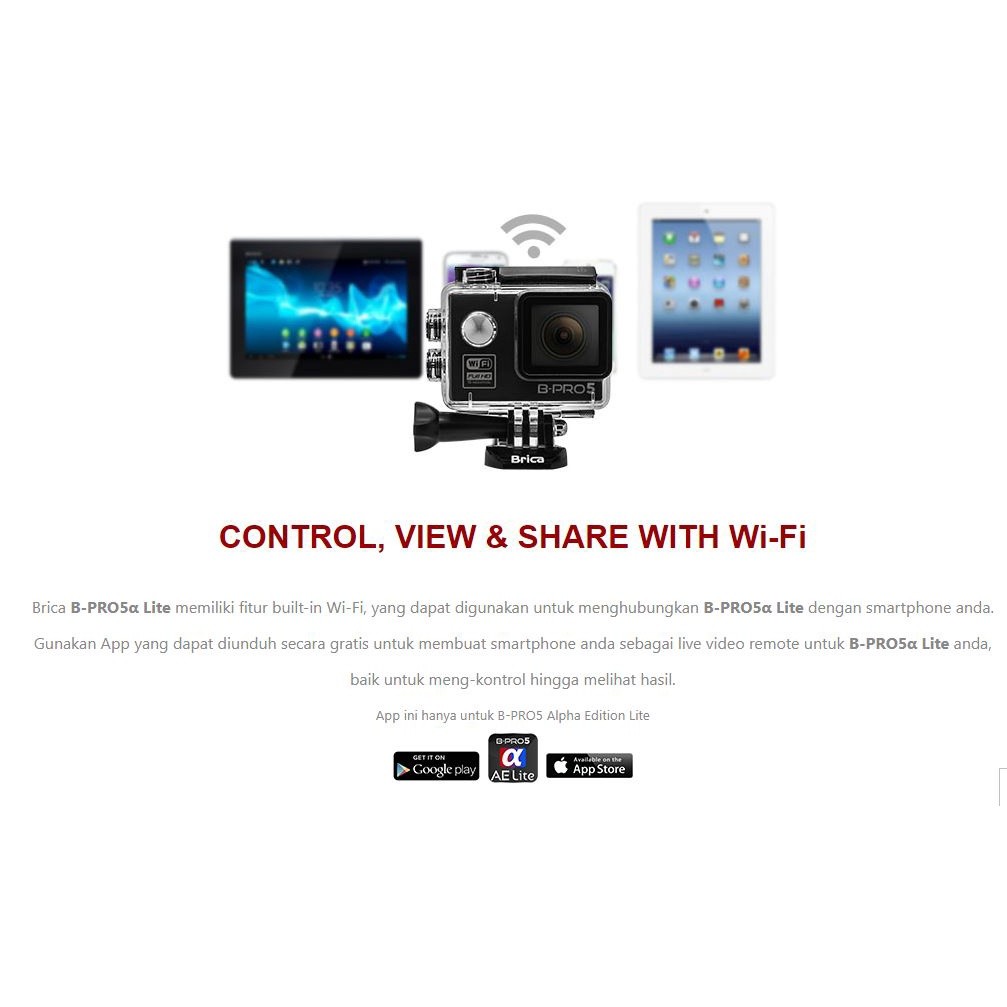 Brica BPro 5 Alpha Edition Lite - Action Camera Wifi - Black - Garansi 1 Tahun