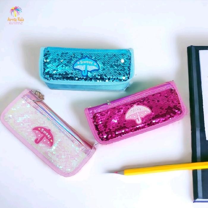 

AK Tempat Pensil Alat Tulis Pencil Case Pouch Stationery - Pink/Dark Gray/Blue/White