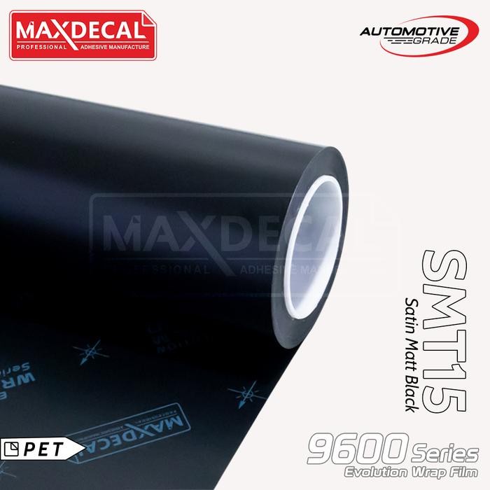 Terlaris MAXDECAL SMT15 Black Satin Matt (Semi Doff) Sticker Premium Car Wrap Stiker Mobil SALE