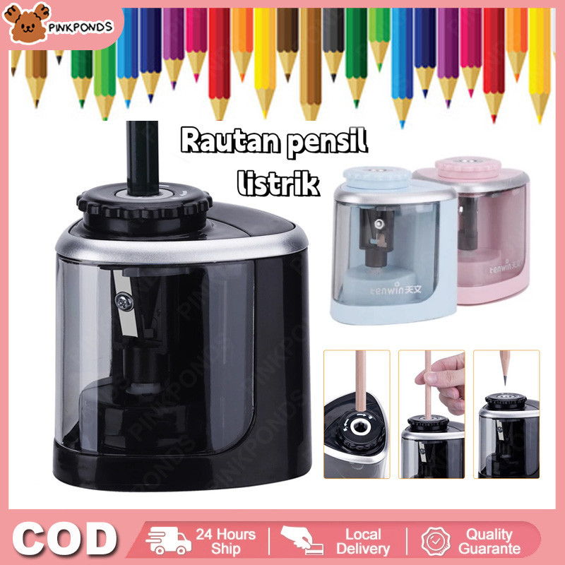 

Pinkponds Rautan Pensil Otomatis Manual Listrik Baterai Rautan Pensil Elektrik Portebel Pencil