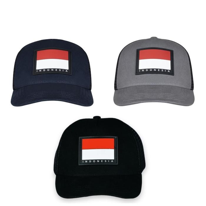 Terlaris Topi Jaring Logo Bendera Indonesia Eiger X-Red N White 1.0 Cap