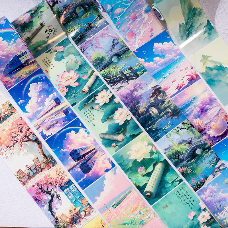 

(9C) washi tape selotip transparan pemandangan china ancient kuno wubao city kota pantai beach