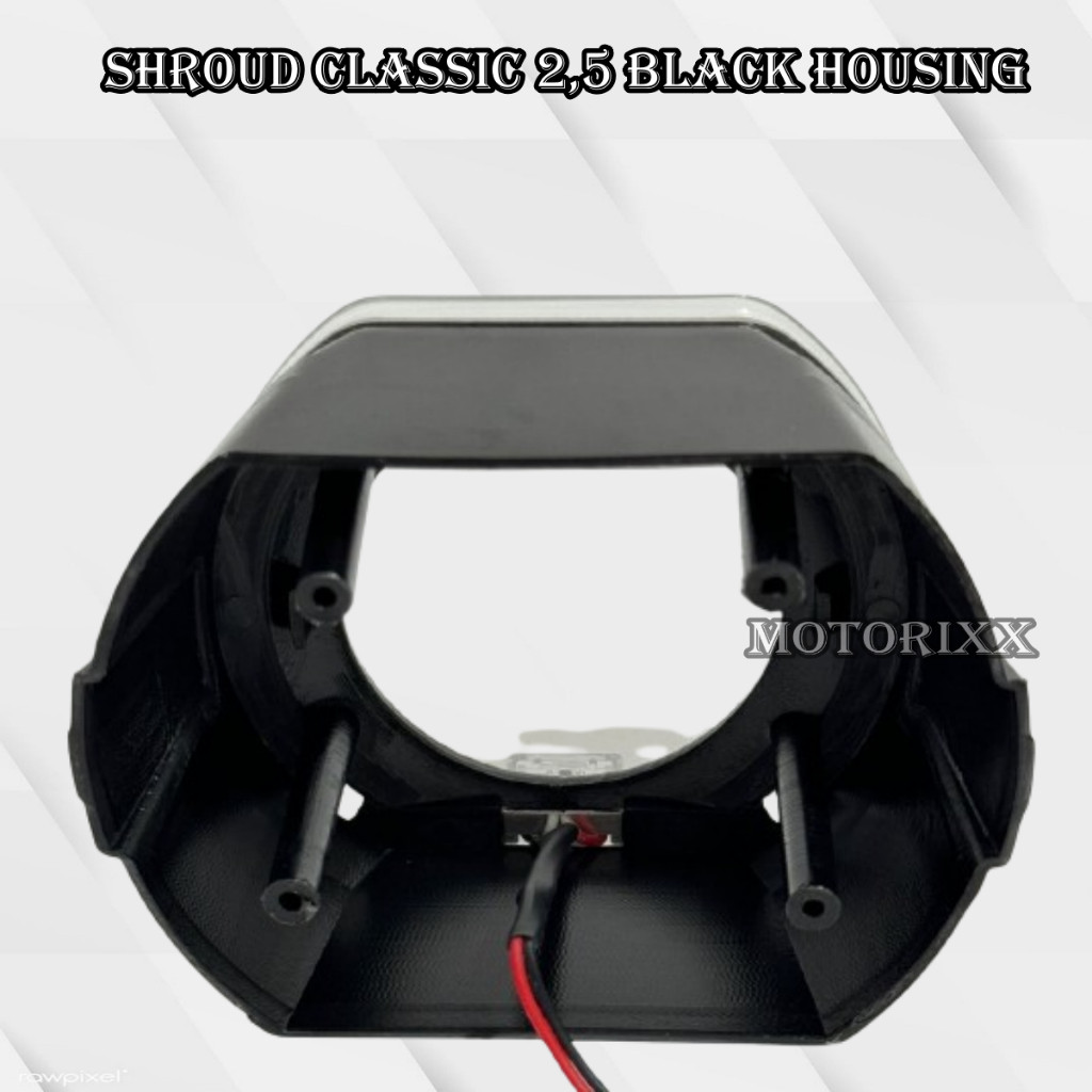 SHROUD KLASIK 2.5 INCH B COVER ANGEL EYES BILED PROJECTOR MOTOR MOBIL RING MODEL HITAM PROJIE