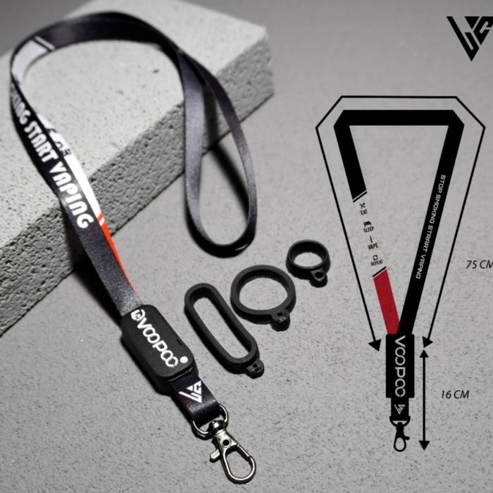 

LANYARD DEVICE TISSUE PRINTING / GANTUNGAN TALI FREE 3 RING KARET