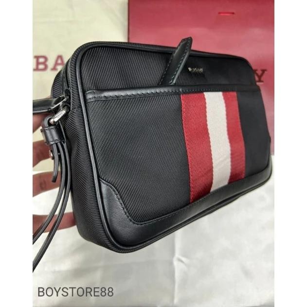 Tas Bally Men Caliros Clutch Bag Black Stripes Authentic #Gratisongkir #Sale #Discount