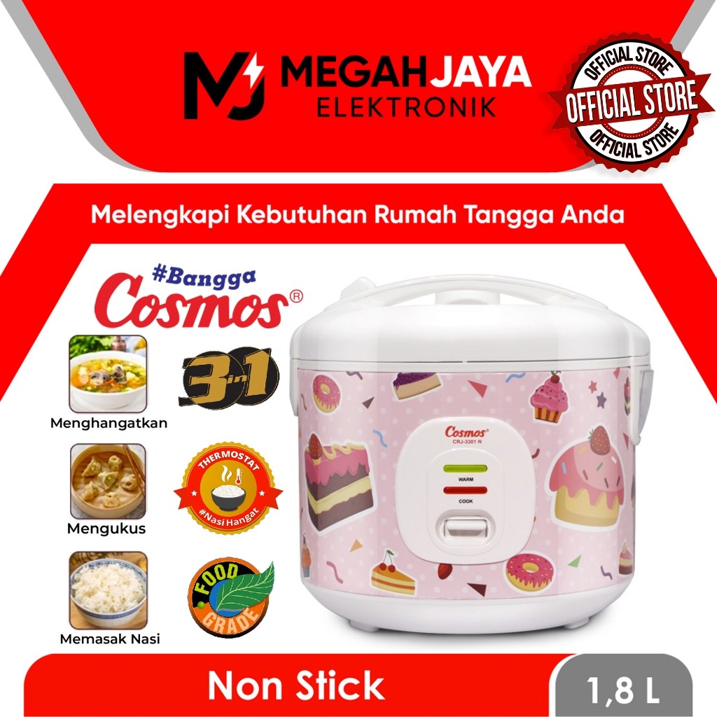 nan$ [COD READY] COSMOS RICE COOKER / MAGIC COM CRJ3301 N CAKE / CRJ 3301N CAKE / CRJ-3301 N CAKE