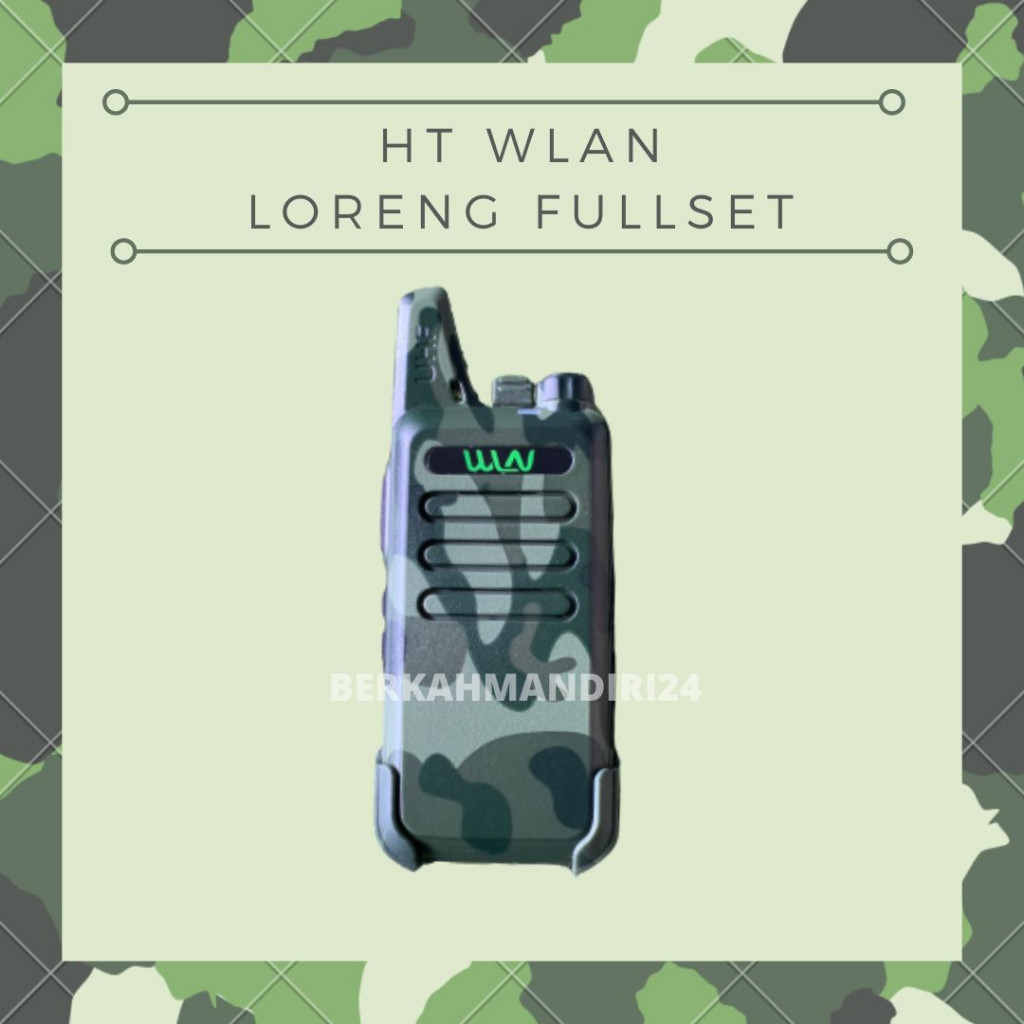 HT WLAN Motif Loreng Fullset Walkie Talky Handy Talky Two Way Radio Militer