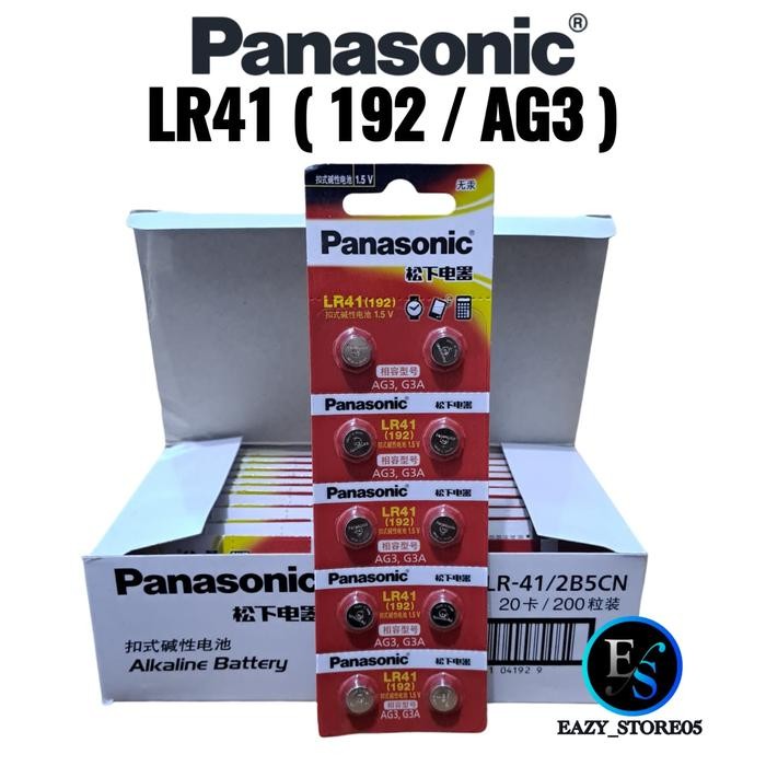 Baterai Lr41 Panasonic Original Alkaline Battery 1,5V Batre Ag3 Lr41 L734F Baterai