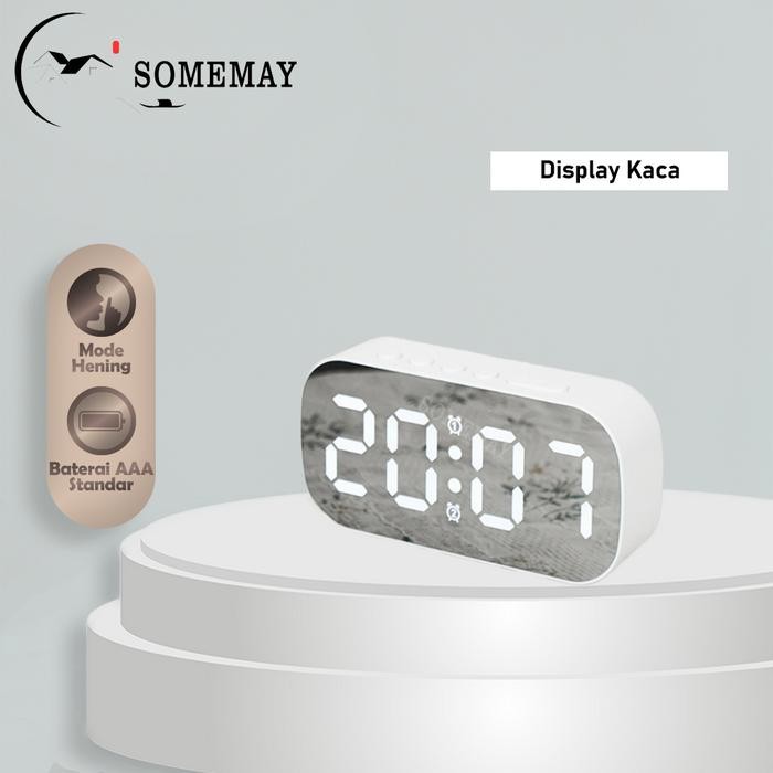Somemay Digital Jam Weker Mini Mode Alarm 6637/ Jam Alarm Dinding / Jam Dinding Digital Led