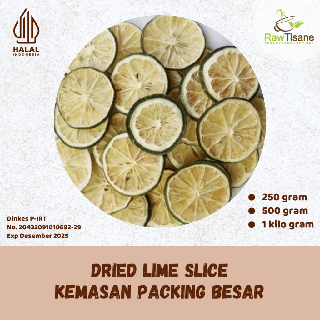 

RAW TISANE Dried Lime Slice / Jeruk Nipis Kering Isi 1 Kg