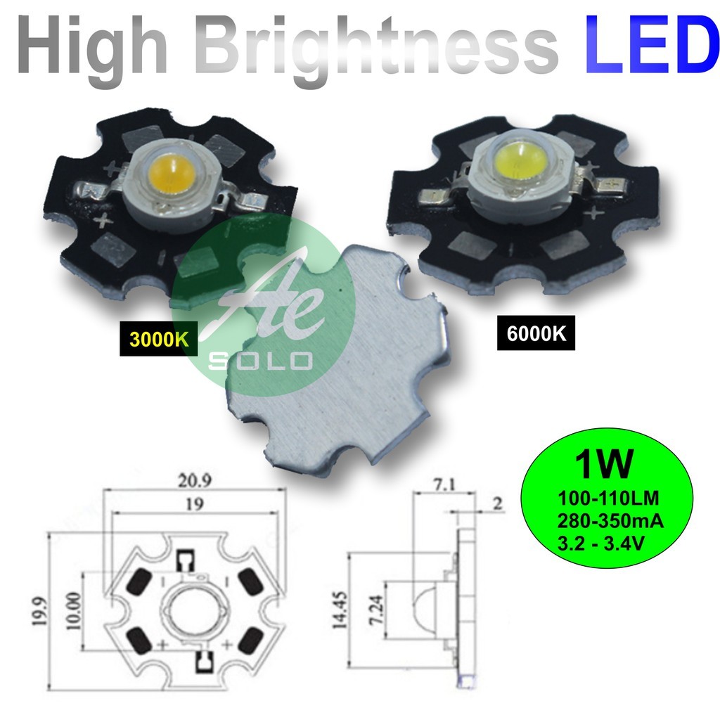 HPL LED 1W 3W dengan PCB Aluminum [PREMIUM]
