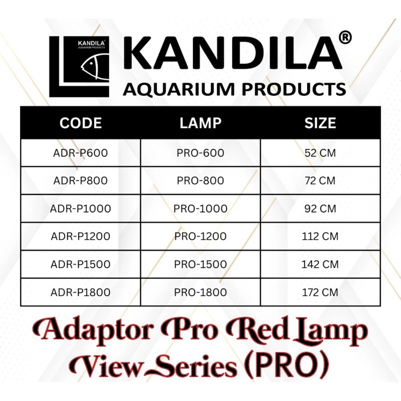 RB22 ADAPTOR Lampu PRO Red View Series Lampu LED Aquarium