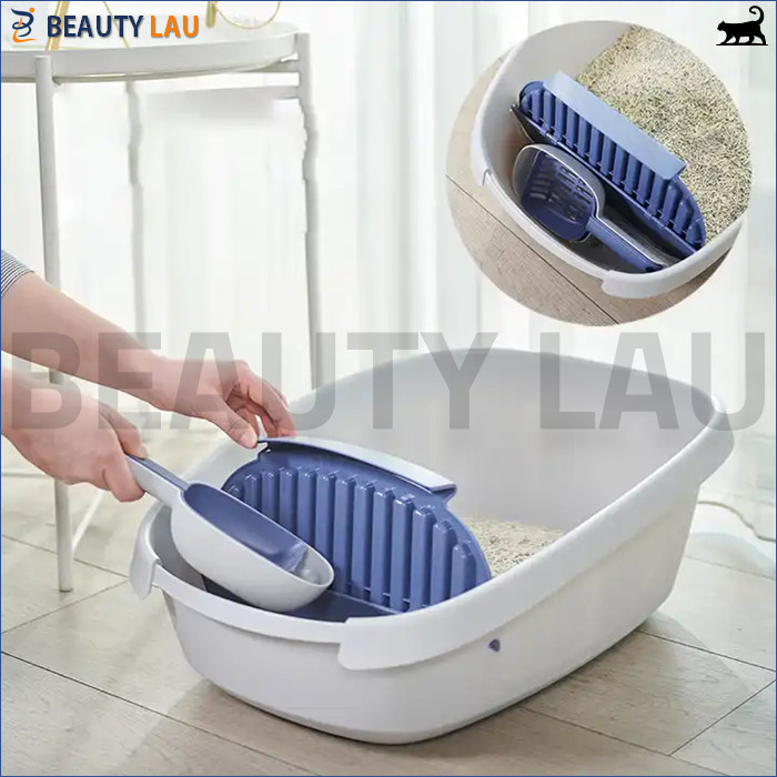 RB22 Cat Litter Box Kucing Jumbo XXL Bak Pasir Toilet Kucing Jumbo Tempat Pup Kucing Liter Box