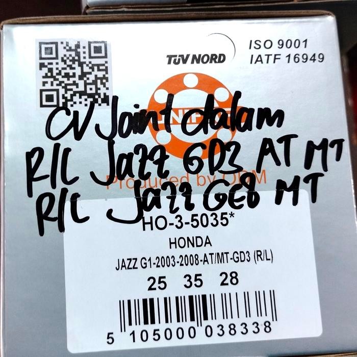 CV JOINT DALAM AS RODA DALAM KANAN KIRI JAZZ GE8 MANUAL FREED DALAM KIRI MATIC
