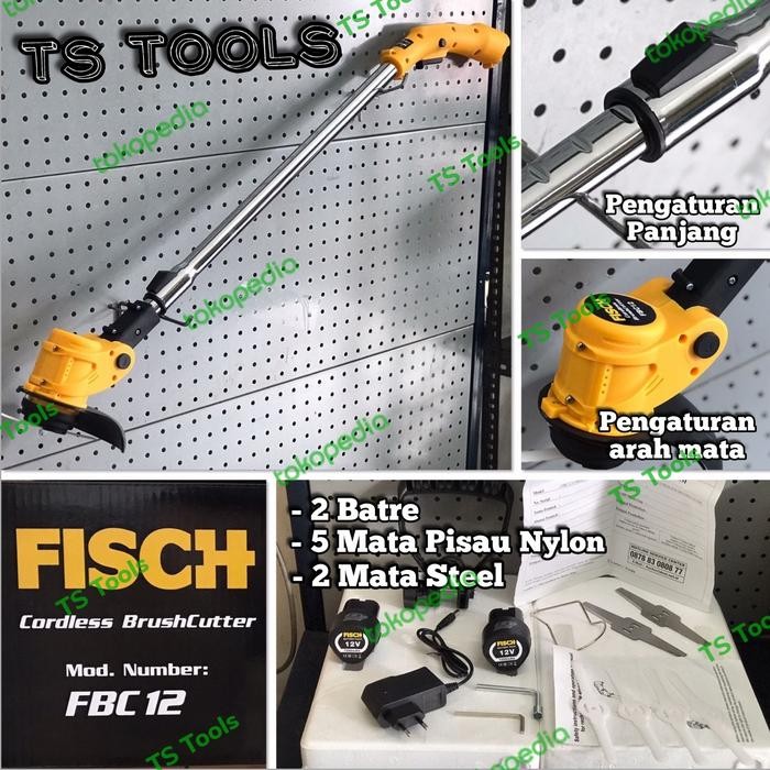 Terlaris Mesin Potong Rumput Cordless Fisch Cordless Grass Trimmer Cutter Fisch