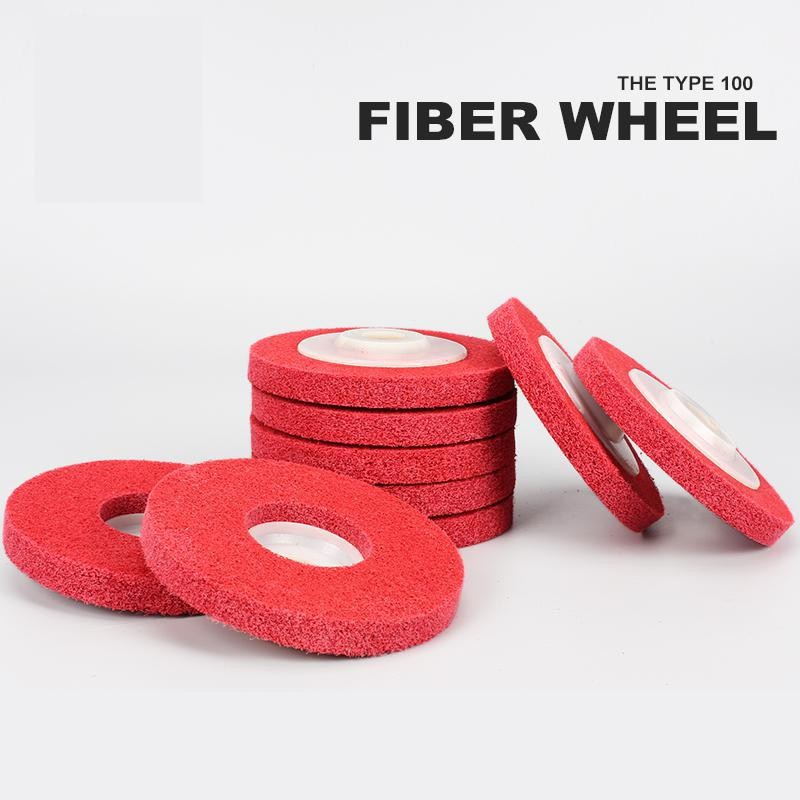 Red Metal polishing wheel 100*16mm 9p Non woven abrasive wheel Nylon Fiber polishing wheel Abrasive 