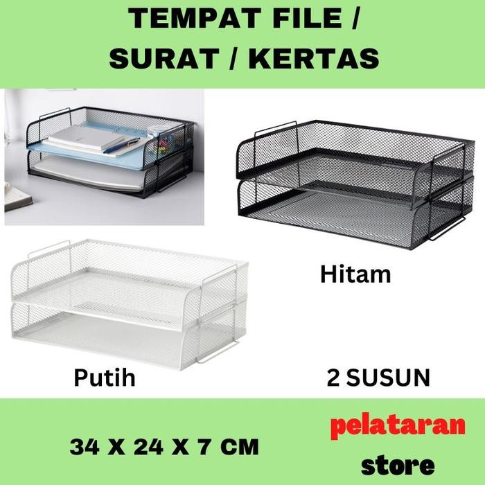 

Rak Tempat Penyimpanan Organizer Kertas File Dokumen Surat 2 Tingkat