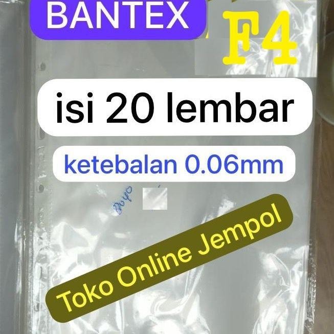 

F4 isi 20 Sheet Protector Bantex Plastik Pelindung File dok ATK1252BX