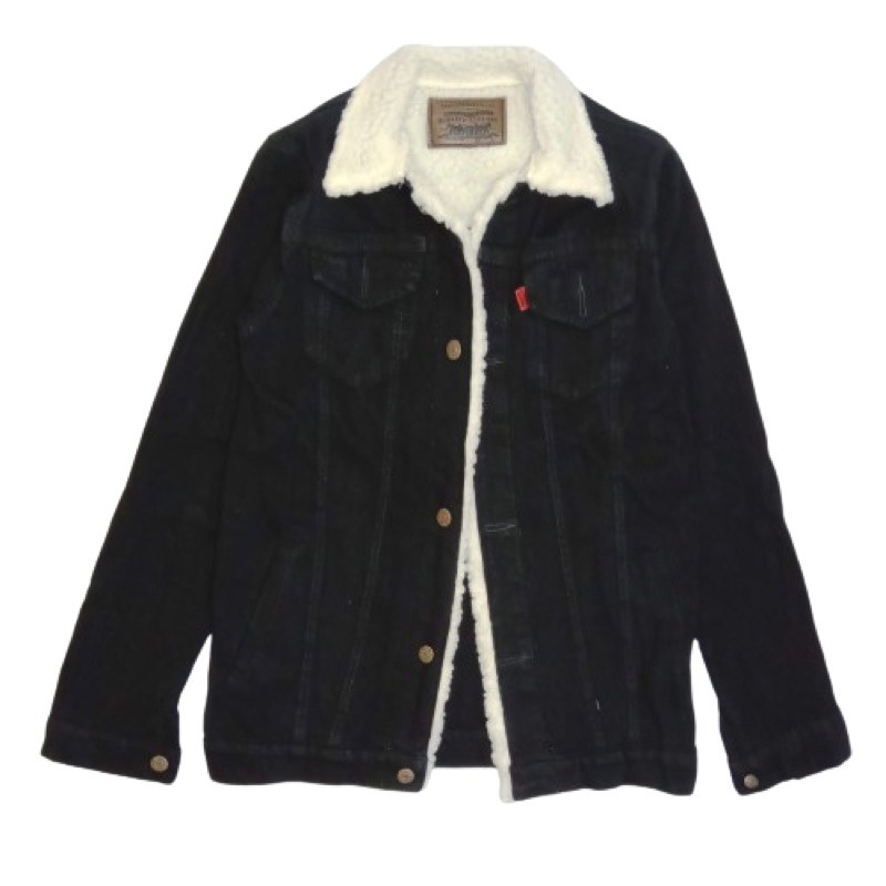 Vall JACKET JEANS SHERPA BULU JAKET DENIM TEBAL JAKET PRIA JEANS