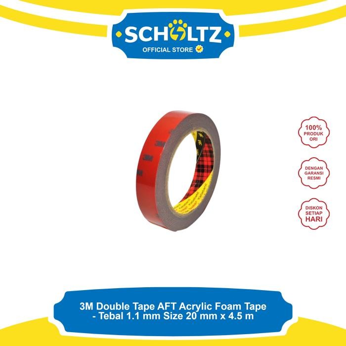 

Toso - 3M Double Tape Aft Acrylic Foam Tape - Tebal 1.1 Mm Size 20 Mm X 4.5 M