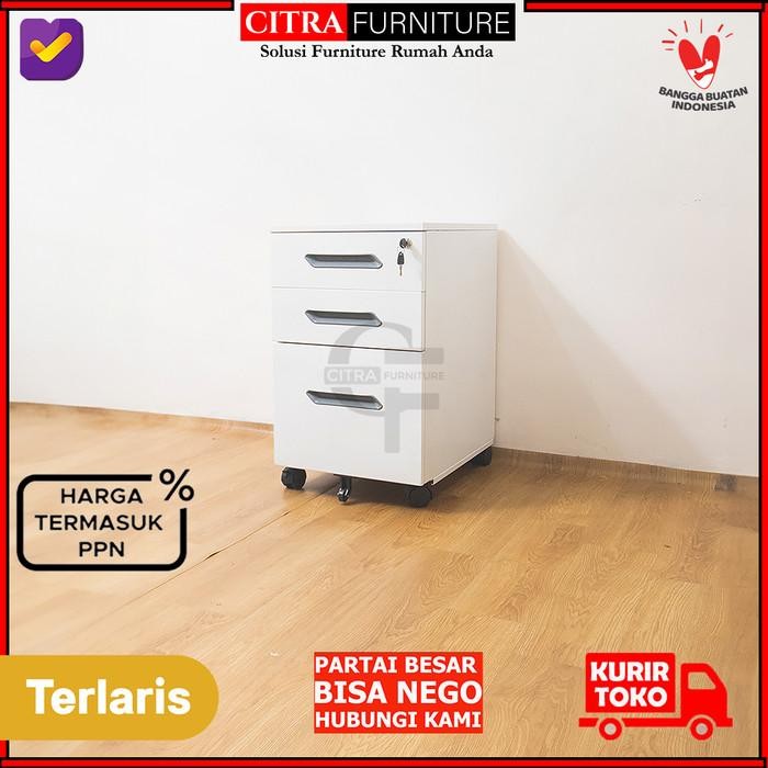 SHUMO Pedestal Meja 3 Laci Drawer Besi Cabinet Laci Meja roda Nakas Roda Besi Mobile Drawer