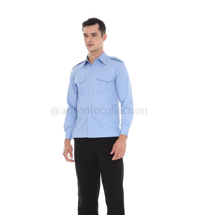 Baju Pdl Biru Muda / Kemeja Pdh / Baju Pns / Baju Lapangan Biru Langit