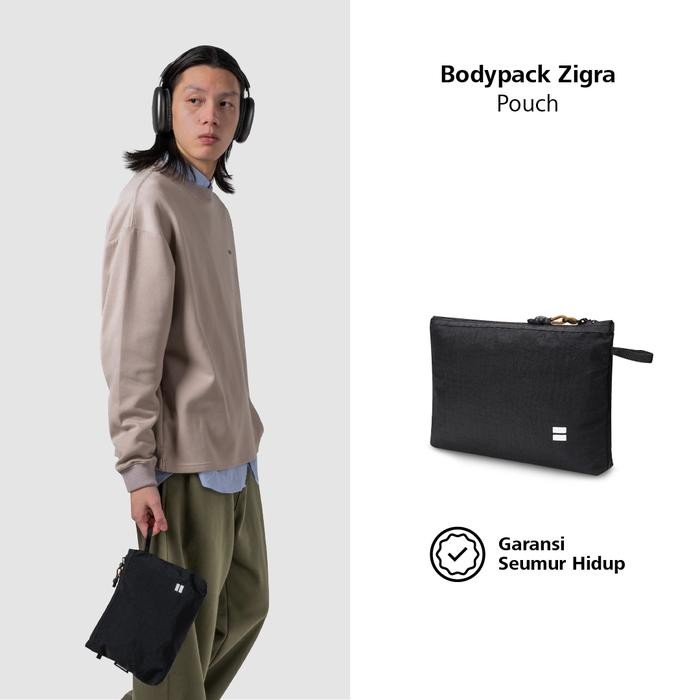 TERMURAH Bodypack Zigra Dopp Kit Handbag Tas Tangan Multifungsi Ringan dan Kuat - Hitam READY STOCK