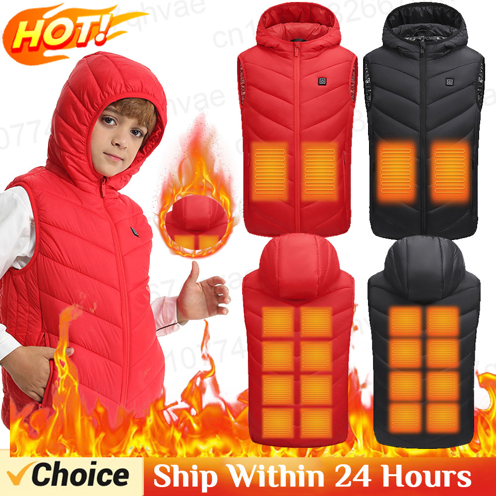 10Areas Heated Vest For Kids Boys Girls Electric Heating Vest Usb Heated Jacket Heated Vest