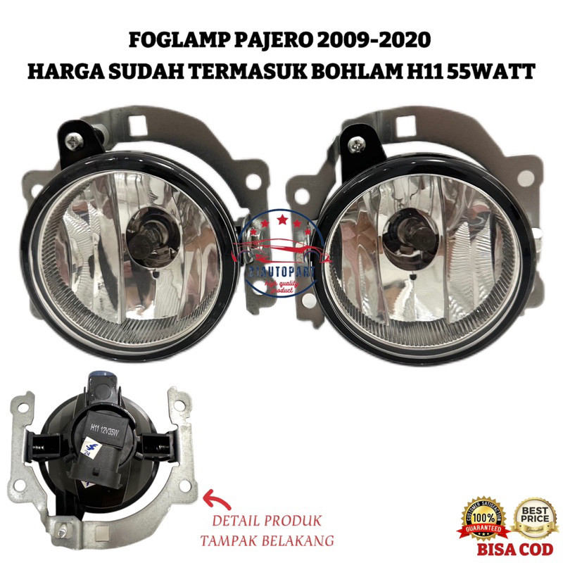 Lampu Kabut Mitsubishi Pajero 2009-2020 Sudah Termasuk Bohlam