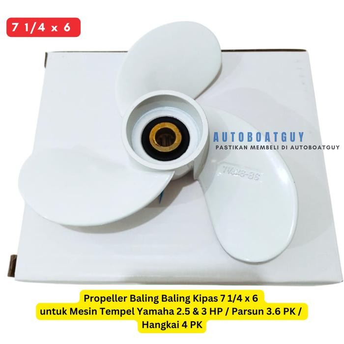 PROPELLER BALING BALING KIPAS 7 1/4 X 6 UNTUK MESIN TEMPEL YAMAHA 2.5 & 3 HP / PARSUN 3.6 PK /