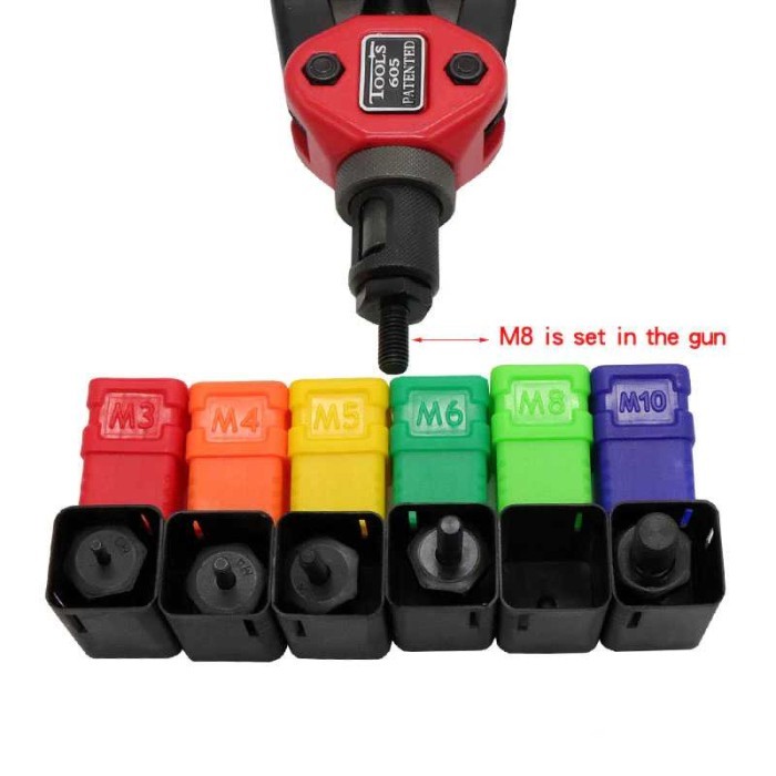 TANG RIVET PAKU MUR TANAM M3 M4 M5 M6 M8 DAN M10 NUT RIPET TEMBAK HAND RIVETERS WITH NUTS 60 PCS