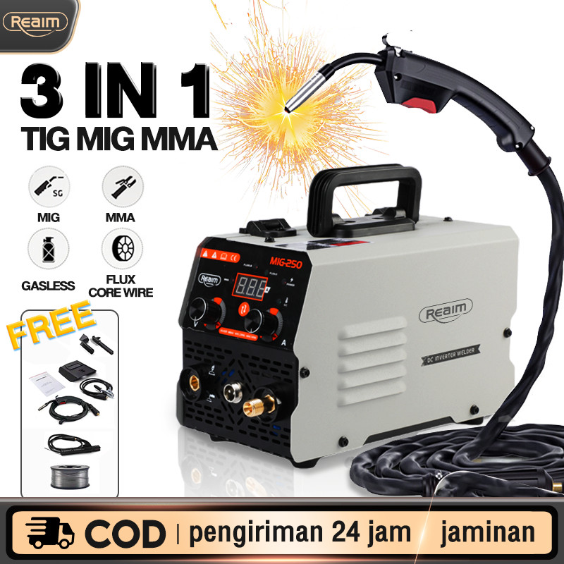 Reaim Alat Las Mesin Las Inverter Portable 120A 600 Watt Mesin Las Mesin Trafo Las Welding Satu Set