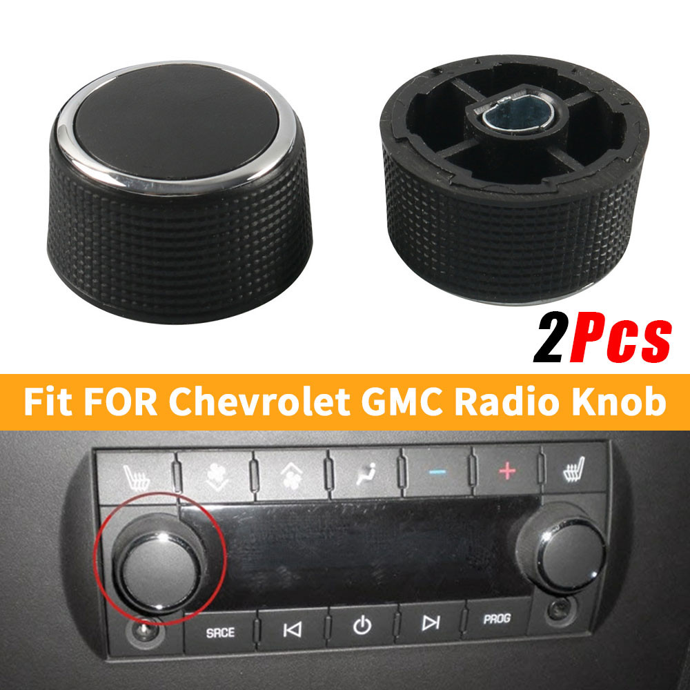 2 Pc Rear Radio o Volume Control Knob Dial Tuner For 07-13 Chevy Tahoe Chevrolet Silverado Gmc Acadi