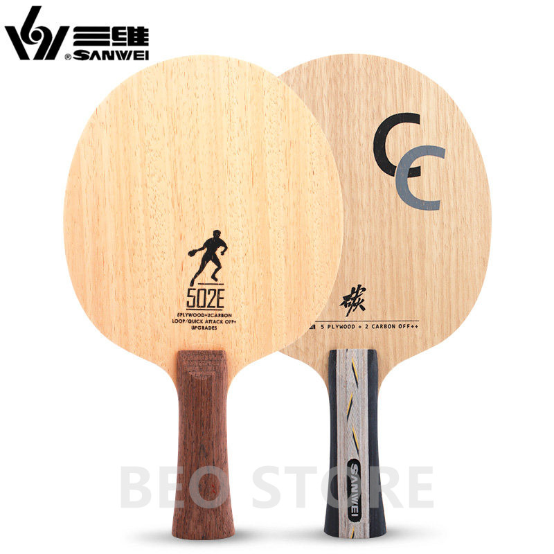 Sanwei Cc 502E 5 Ply Wood+2 Carbon Off++ Training Original Sanwei Table Tennis Blade Ping Pong