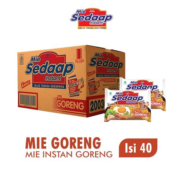

Ready JT Sedaap Mie Instan Goreng 90 gr Dus (Isi 40 pcs)